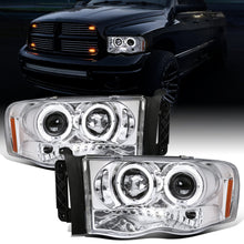 Ronnin - Fits 2002-2005 Dodge Ram 1500 2500 3500 Upgrade LED Dual Rims Projector Headlights Assembly Pair | Chrome