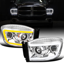 Ronnin - Fits 2006-2009 Dodge Ram 1500 2500 3500 Upgraded Switchback LED Turn Signals Projector Headlights Assembly Pair | Chrome