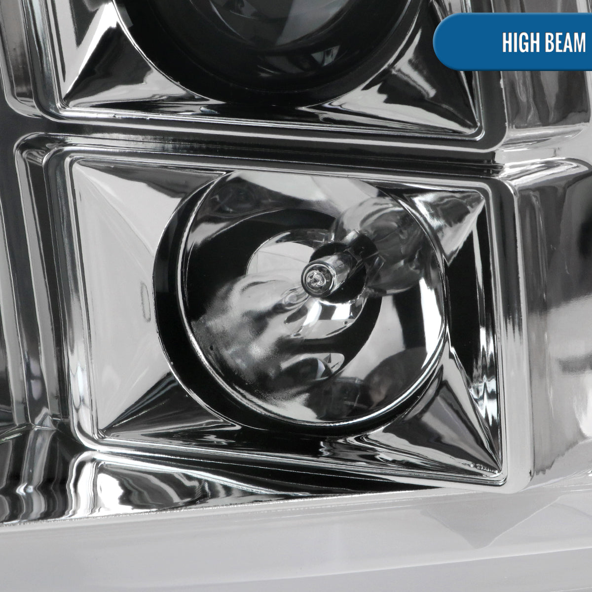 Ronnin - Fits 2009-2018 Ram 1500 2500 3500 2019-2024 Ram 1500 Classic LED Tube Running Lights Halogen Projector Headlights Replacement Assembly Pair | Chrome