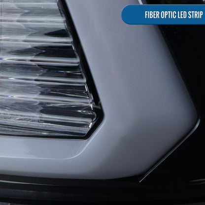 Ronnin - Fits 2009-2018 Ram 1500 2500 3500 2019-2024 Ram 1500 Classic LED Tube Running Lights Halogen Projector Headlights Replacement Assembly Pair | Black Smoke