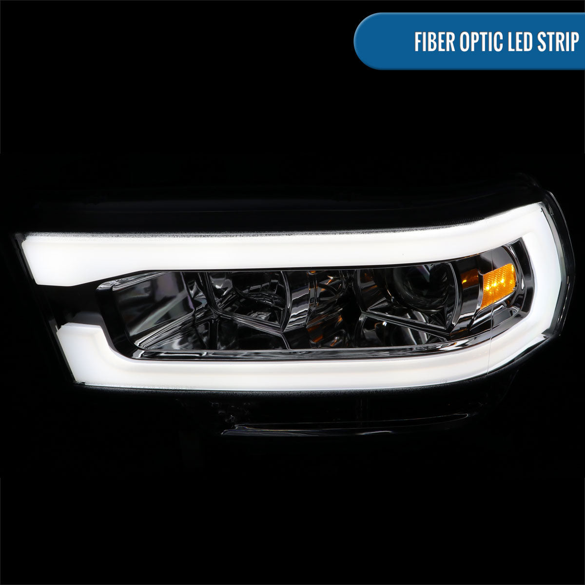 Ronnin - Fits 2019-2024 Dodge Ram 2500 3500 4500 5500 Upgrade LED Tube Projector Headlights Assembly Pair | Chrome