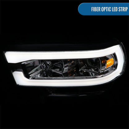 Ronnin - Fits 2019-2024 Dodge Ram 2500 3500 4500 5500 Upgrade LED Tube Projector Headlights Assembly Pair | Chrome