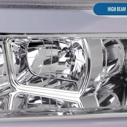 Ronnin - Fits 2019-2024 Dodge Ram 2500 3500 4500 5500 Upgrade LED Tube Projector Headlights Assembly Pair | Chrome