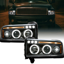 Ronnin - Fits 1994-2001 Dodge Ram 1500 2500 3500 Upgraded LED Dual Rims Projector Headlights Assembly Pair | Black