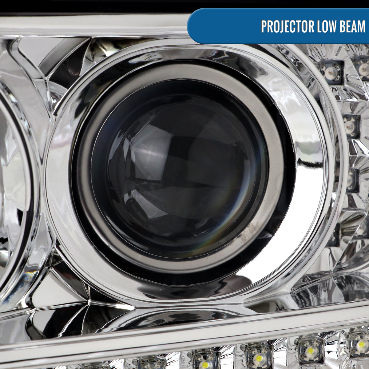 Ronnin - Fits 2001-2011 Ford Ranger Projector Headlights Assembly Bright LED Tube Replacement Pair | Chrome