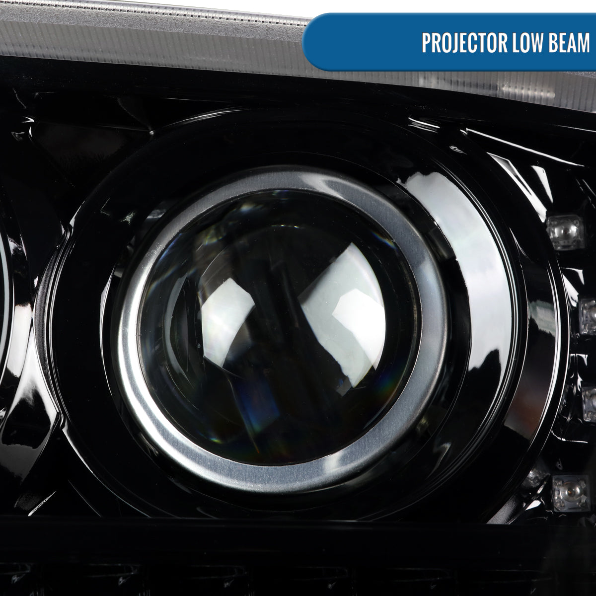 Ronnin - Fits 2001-2011 Ford Ranger Projector Headlights Assembly Bright LED Tube Replacement Pair | Glossy Black