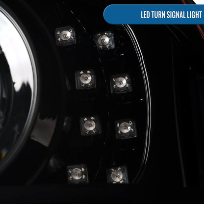 Ronnin - Fits 2001-2011 Ford Ranger Projector Headlights Assembly Bright LED Tube Replacement Pair | Glossy Black