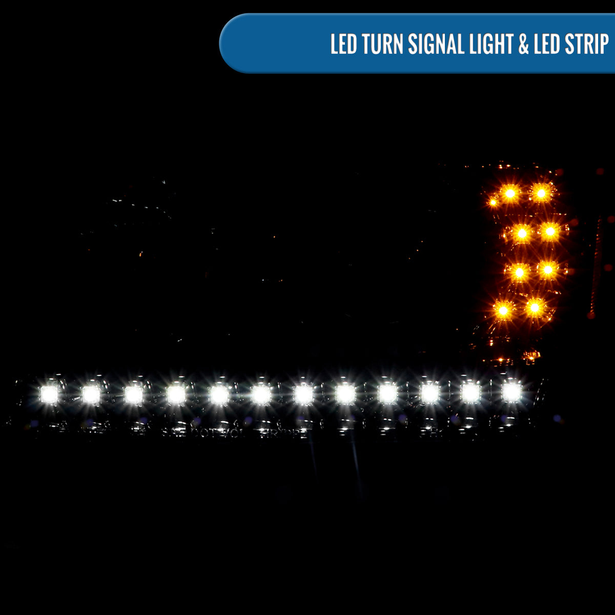 Ronnin - Fits 2001-2011 Ford Ranger Projector Headlights Assembly Bright LED Tube Replacement Pair | Black Smoke