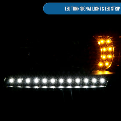 Ronnin - Fits 2001-2011 Ford Ranger Projector Headlights Assembly Bright LED Tube Replacement Pair | Black