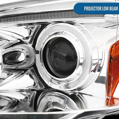 Ronnin - Fits 2002-2004 Acura RSX Upgraded LED Dual Rims Projector Headlights Assembly Pair | Chrome