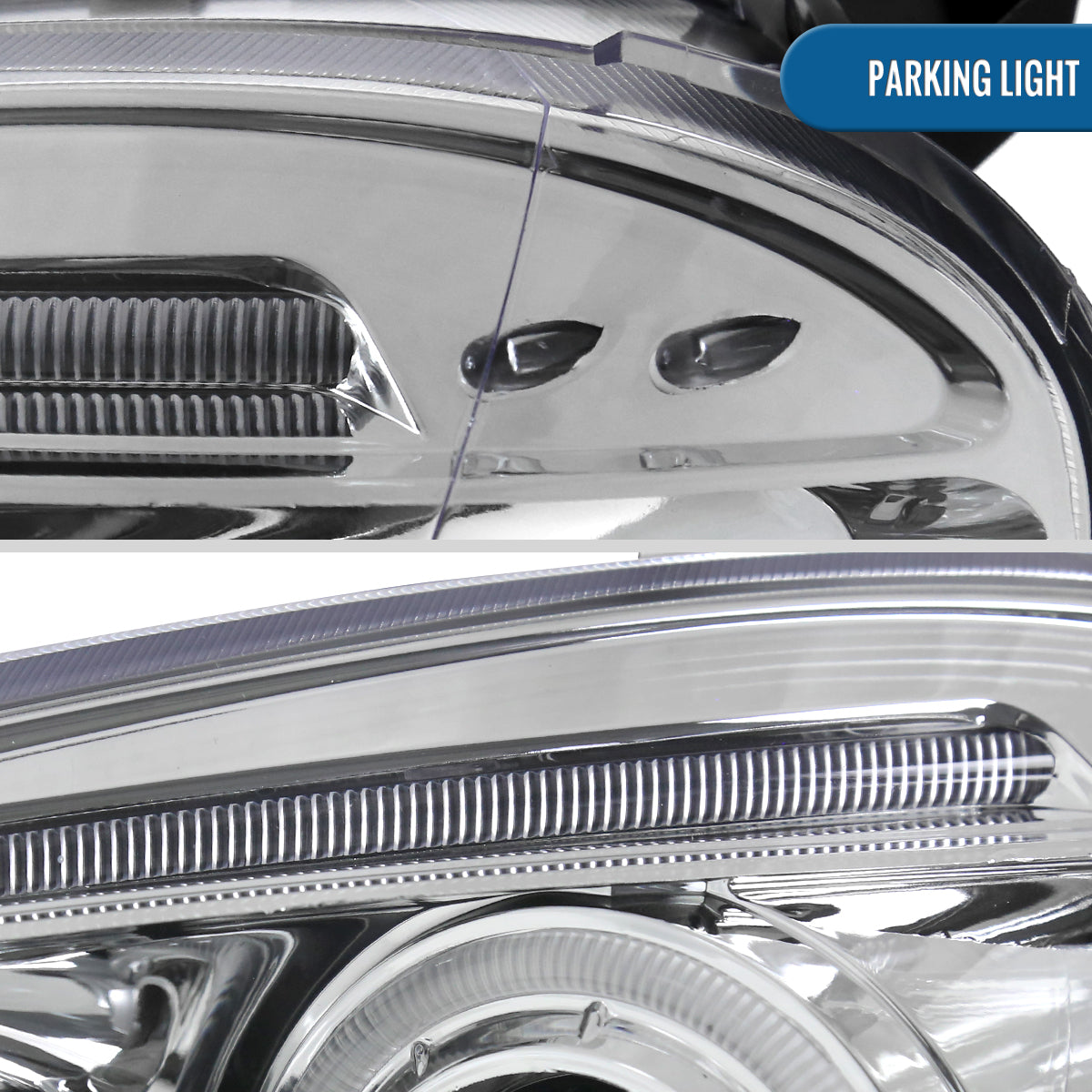 Ronnin - Fits 2002-2004 Acura RSX Upgraded LED Dual Rims Projector Headlights Assembly Pair | Chrome