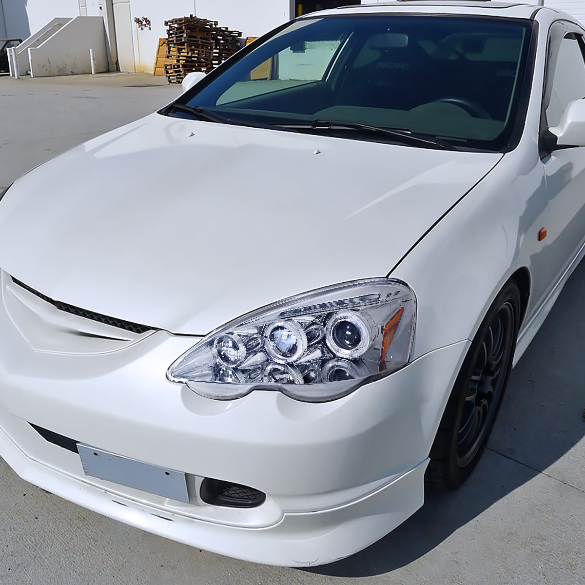 Ronnin - Fits 2002-2004 Acura RSX Upgraded LED Dual Rims Projector Headlights Assembly Pair | Chrome