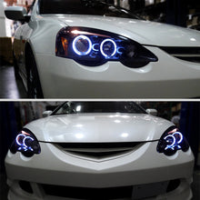 Ronnin - Fits 2002-2004 Acura RSX Upgraded LED Dual Rims Projector Headlights Assembly Pair | Black Smoke