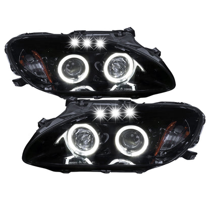 Ronnin - Fits 2000-2003 Honda S2000 S2K AP1 Upgrade Replacement LED Dual Halo Rims Projector Headlights Assembly Pair | Black Smoke