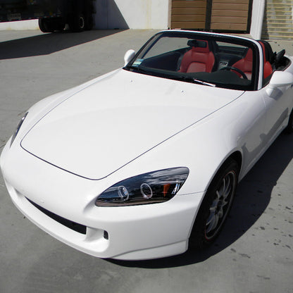 Ronnin - Fits 2004-2009 Honda S2000 S2K AP2 Upgraded Replacement LED Dual Rims Projector Headlights Assembly Pair | Black Smoke