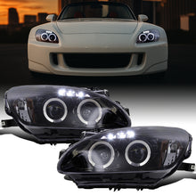 Ronnin - Fits 2004-2009 Honda S2000 S2K AP2 Upgraded Replacement LED Dual Rims Projector Headlights Assembly Pair | Black Smoke