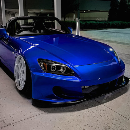 Ronnin - Fits 2004-2009 Honda S2000 S2K AP2 Upgraded Replacement LED Dual Rims Projector Headlights Assembly Pair | Black