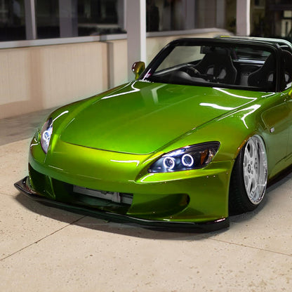 Ronnin - Fits 2004-2009 Honda S2000 S2K AP2 Upgraded Replacement LED Dual Rims Projector Headlights Assembly Pair | Black