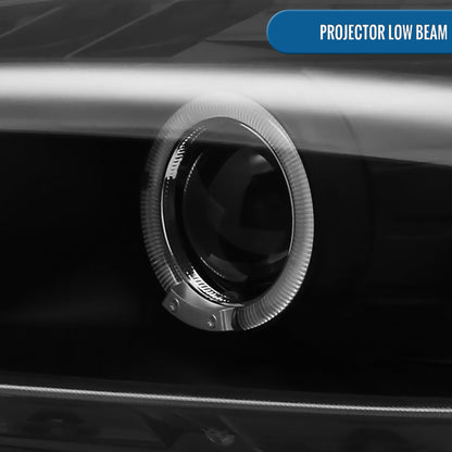 Ronnin - Fits 2004-2009 Honda S2000 S2K AP2 Upgraded Replacement LED Dual Rims Projector Headlights Assembly Pair | Black