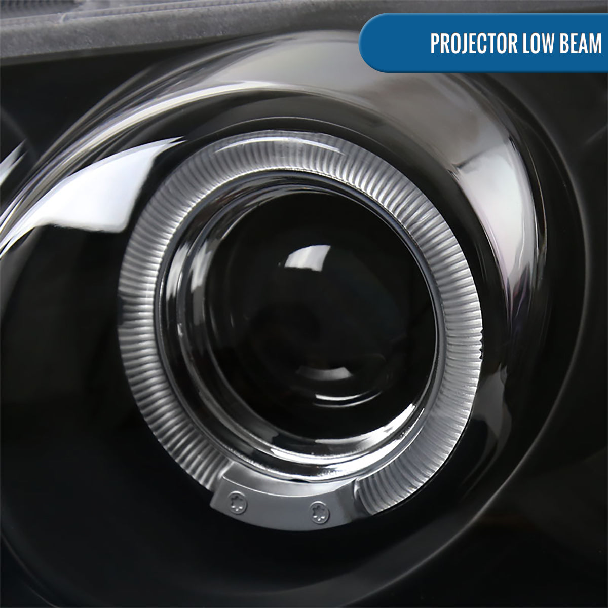 Ronnin - Fits 2000-2003 Nissan Sentra Upgrade Replacement LED Dual Rims Projector Headlights Assembly Pair | Black