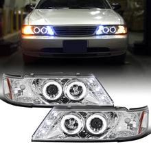 Ronnin - Fits 1995-1999 Nissan Sentra 1995-1998 Nissan 200SX LED Rims Projector Headlights Replacement Assembly Pair | Chrome