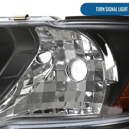 Ronnin - Fits 1995-1999 Nissan Sentra 1995-1998 Nissan 200SX LED Rims Projector Headlights Replacement Assembly Pair | Black