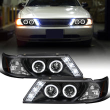 Ronnin - Fits 1995-1999 Nissan Sentra 1995-1998 Nissan 200SX LED Rims Projector Headlights Replacement Assembly Pair | Black