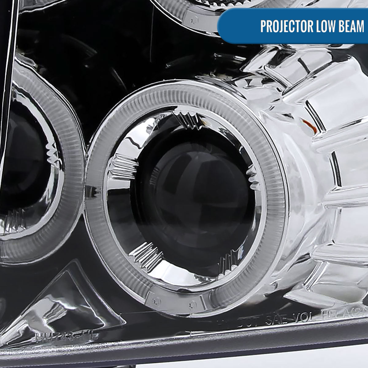 Ronnin - Fits 2007-2014 Chevy Silverado 1500 2500HD 3500HD LED Dual Rims Projector Headlights Assembly Pair | Chrome