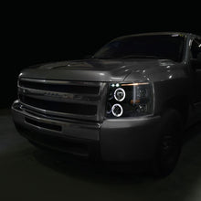 Ronnin - Fits 2007-2014 Chevy Silverado 1500 2500HD 3500HD LED Dual Rims Projector Headlights Assembly Pair | Gloss Black