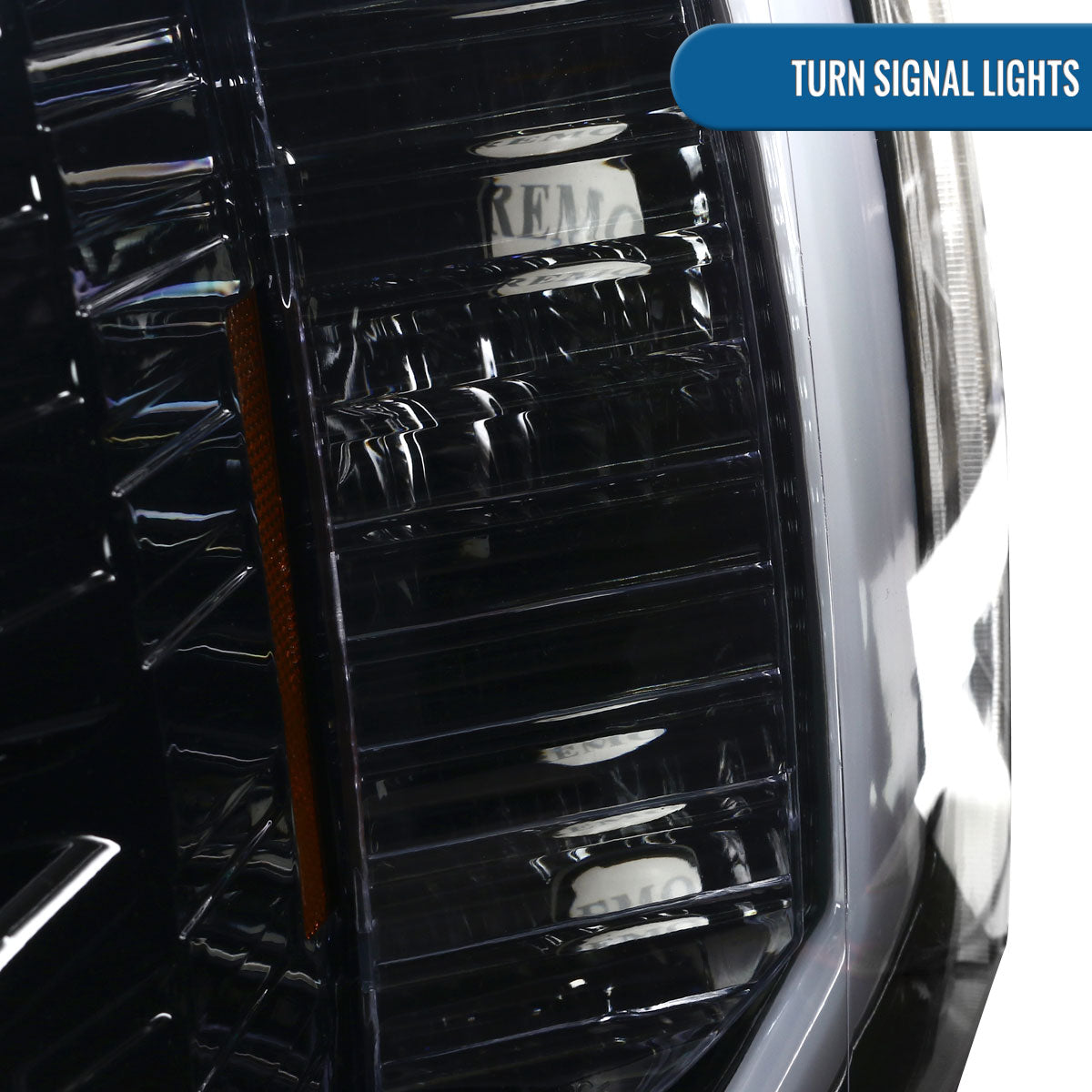 Ronnin - Fits 2007-2014 Chevy Silverado 1500 2500HD 3500HD Upgrade LED Running Light Tube Projector Headlights Assembly Pair | Gloss Black