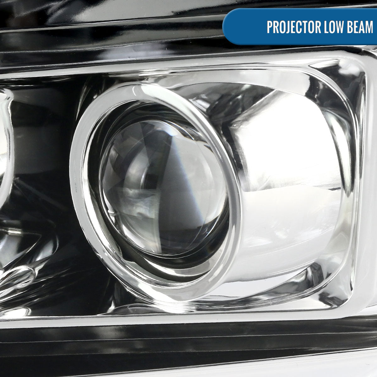 Ronnin - Fits 2007-2014 Chevy Silverado 1500 2500HD 3500HD Upgrade LED Running Light Tube Projector Headlights Assembly Pair | Chrome