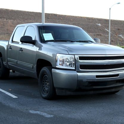 Ronnin - Fits 2007-2014 Chevy Silverado 1500 2500HD 3500HD Upgrade LED Running Light Tube Projector Headlights Assembly Pair | Chrome