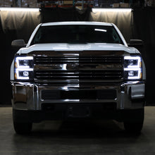 Ronnin - Fits 2015-2019 Chevy Silverado 2500HD 3500HD Projector Headlights Switchback LED Sequential Turn Signal + Animated Startup Effect Pair | Black Smoke