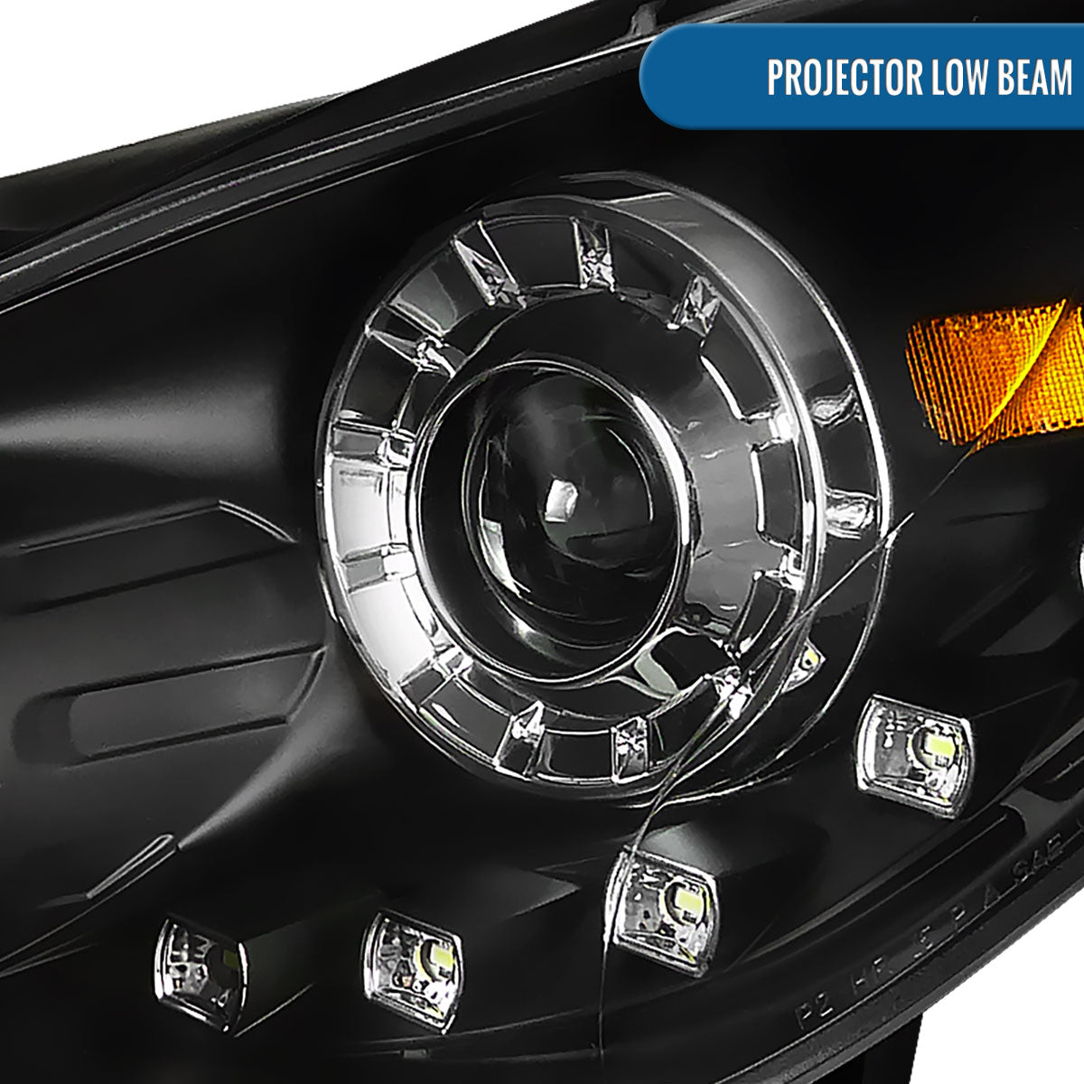 Ronnin - Fits 2011-2014 Hyundai Sonata Halogen Projector Headlights LED Running Lights Assembly Pair | Black