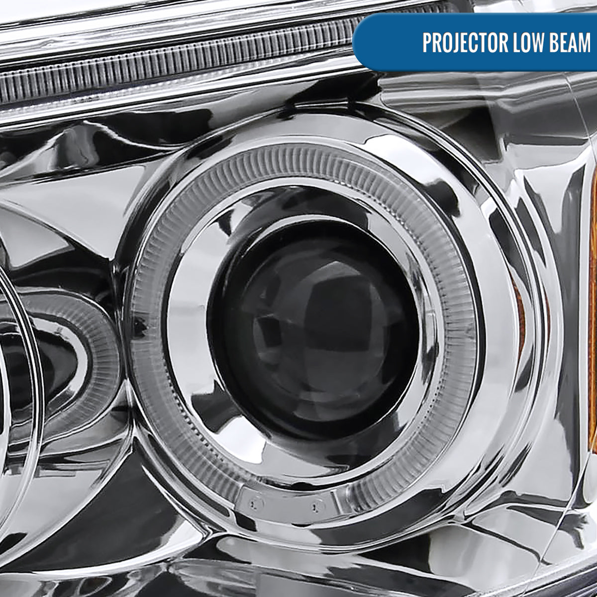 Ronnin - Fits 2005-2011 Toyota Tacoma Upgraded Assembly LED Dual Rims Projector Headlights Pair | Chrome