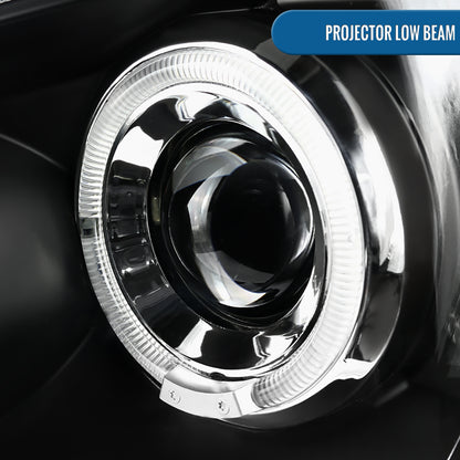Ronnin - Fits 2005-2011 Toyota Tacoma Upgraded Assembly LED Dual Rims Projector Headlights Pair | Black