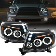 Ronnin - Fits 2005-2011 Toyota Tacoma Upgraded Assembly LED Dual Rims Projector Headlights Pair | Black