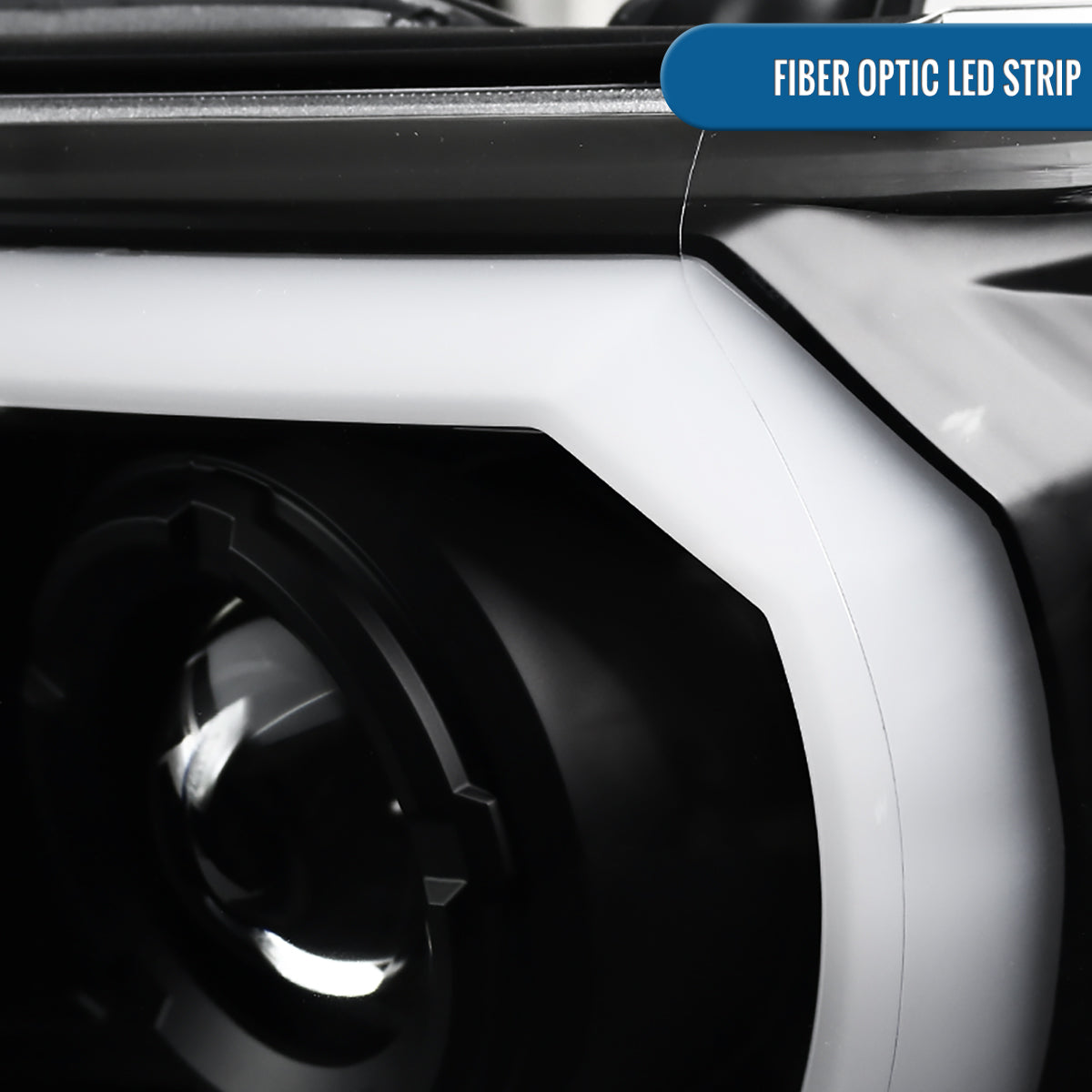 Ronnin - Fits 2012-2015 Toyota Tacoma Upgraded LED Tube Running Lights Projector Headlights Assembly Pair | Black