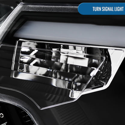 Ronnin - Fits 2012-2015 Toyota Tacoma Upgraded LED Tube Running Lights Projector Headlights Assembly Pair | Black