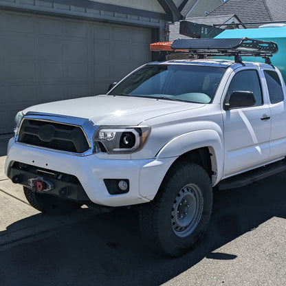 Ronnin - Fits 2012-2015 Toyota Tacoma Upgraded LED Tube Running Lights Projector Headlights Assembly Pair | Black