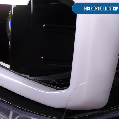 Ronnin - Fits 2016-2023 Toyota Tacoma Upgrade Replacement LED Switchback Turn Signals Tube Projector Halogen Headlights Assembly Pair | Gloss Black