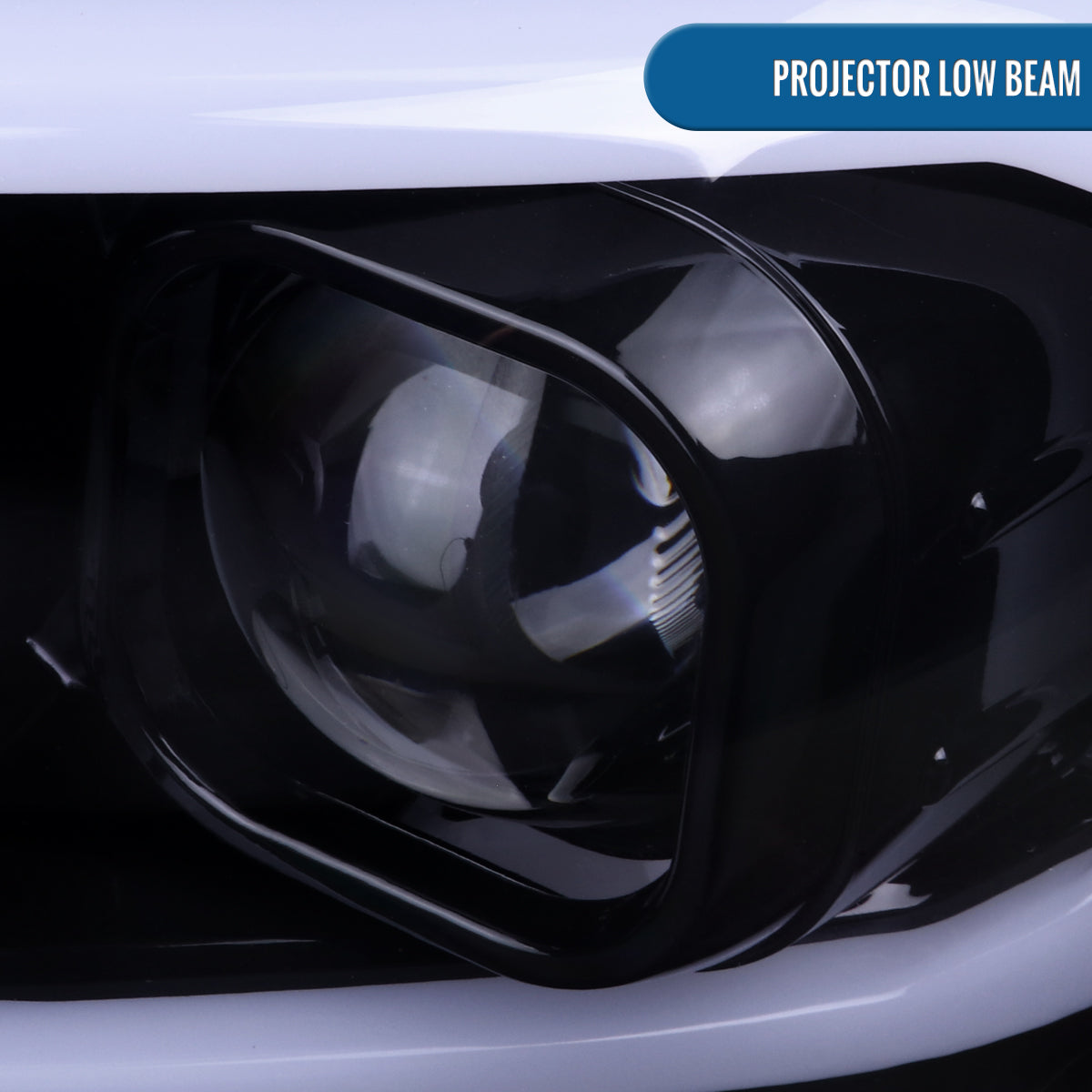 Ronnin - Fits 2016-2023 Toyota Tacoma Upgrade Replacement LED Switchback Turn Signals Tube Projector Halogen Headlights Assembly Pair | Black Smoke