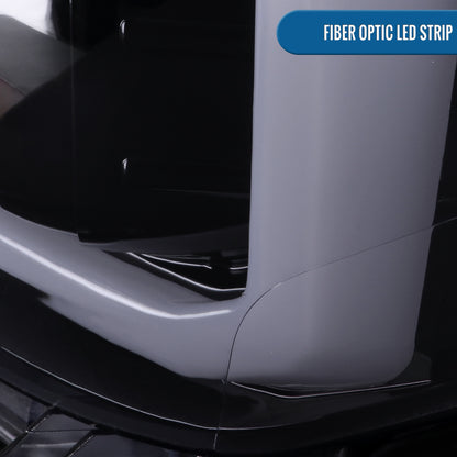 Ronnin - Fits 2016-2023 Toyota Tacoma Upgrade Replacement LED Switchback Turn Signals Tube Projector Halogen Headlights Assembly Pair | Black Smoke