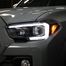 Ronnin - Fits 2016-2023 Toyota Tacoma Upgrade Replacement LED Switchback Turn Signals Tube Projector Halogen Headlights Assembly Pair | Black