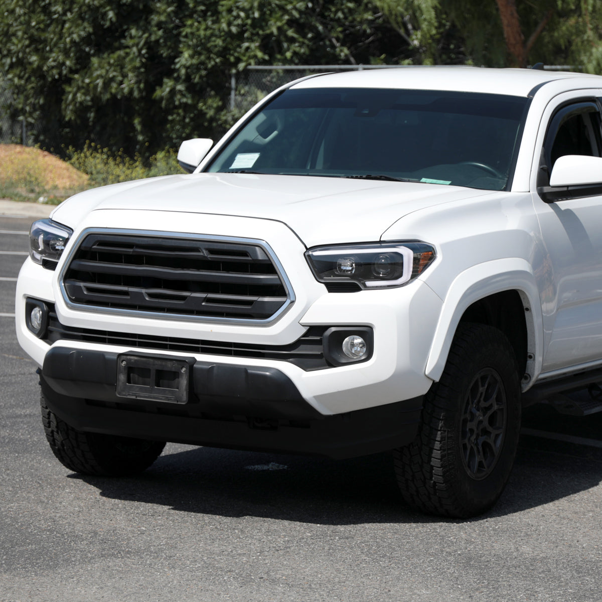 Ronnin - Fits 2016-2023 Toyota Tacoma Upgrade Replacement LED Switchback Turn Signals Tube Projector Halogen Headlights Assembly Pair | Black