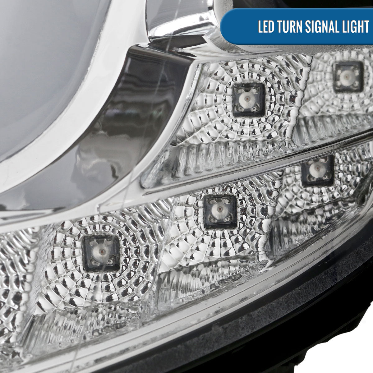 Ronnin - Fits 2015-2020 Chevy Tahoe Suburban 3500HD Upgraded Assembly LED Tube Projector Halogen Headlights Replacement Pair | Chrome