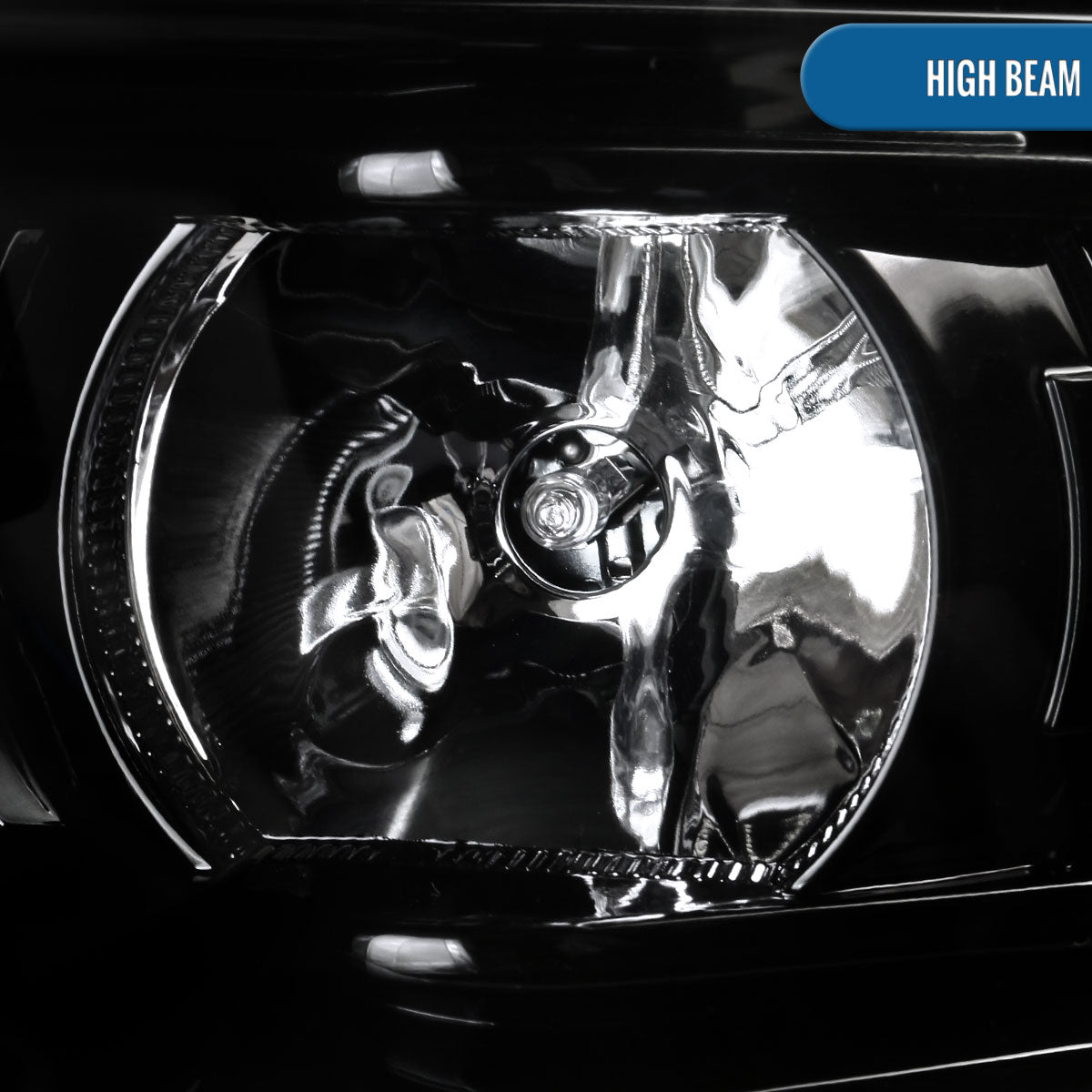 Ronnin - Fits 2015-2020 Chevy Tahoe Suburban 3500HD Upgraded Assembly LED Tube Projector Halogen Headlights Replacement Pair | Gloss Black