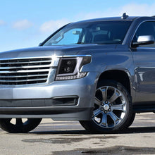 Ronnin - Fits 2015-2020 Chevy Tahoe Suburban 3500HD Upgraded Assembly LED Tube Projector Halogen Headlights Replacement Pair | Black