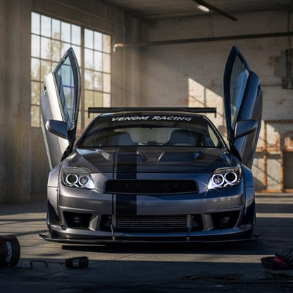 Ronnin - Fits 2005-2010 Scion tC LED Halo Rims Projector Headlights Upgrade Assembly Pair | Chrome