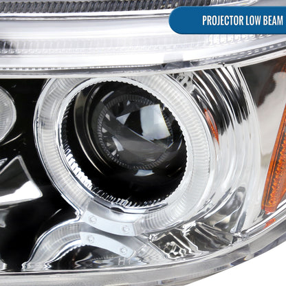 Ronnin - Fits 2005-2010 Scion tC LED Halo Rims Projector Headlights Upgrade Assembly Pair | Chrome